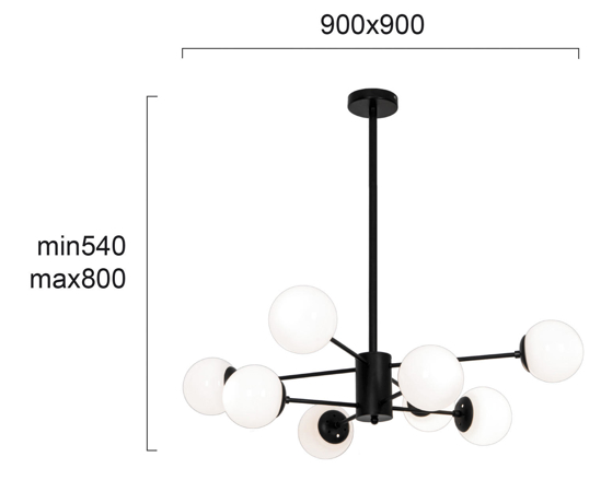 Lampadario design nero per soggiorno moderno fp