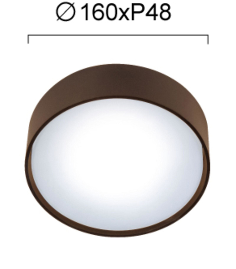 Plafoniera da esterno marrone rotonda 10w 3000k fp
