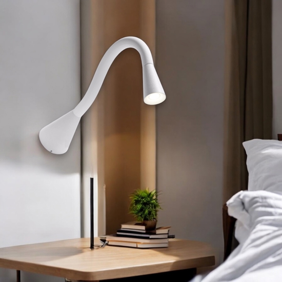 Linea light snake w1 applique bianco orientabile fp