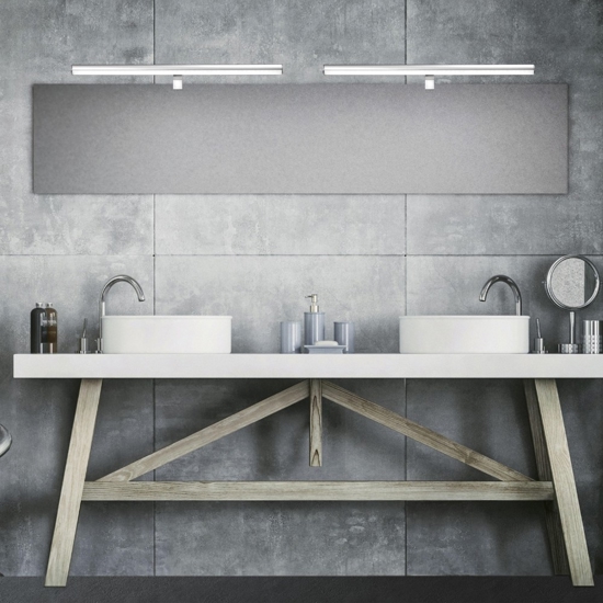 Applique con clip per specchio bagno 63cm cromo 18w 3000k