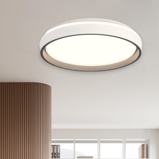 Plafoniera dimmerabile bianco grigio led 40w 2700k a 5000k con telecomando