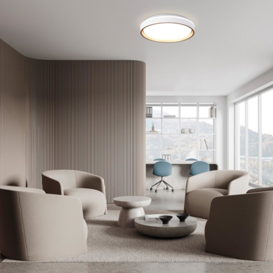 Plafoniera dimmerabile bianco grigio led 40w 2700k a 5000k con telecomando