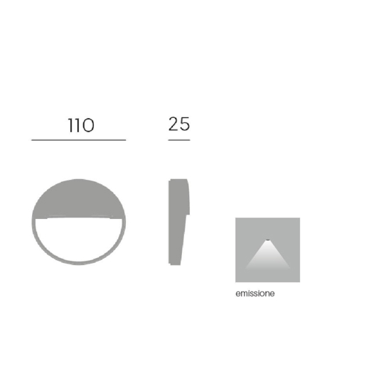 Segnapasso rotondo per esterno led 3w 3000k bianco ip65