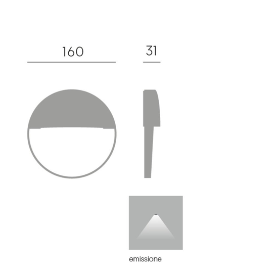 Segnapasso led per esterno a parete rotondo grafite ip65