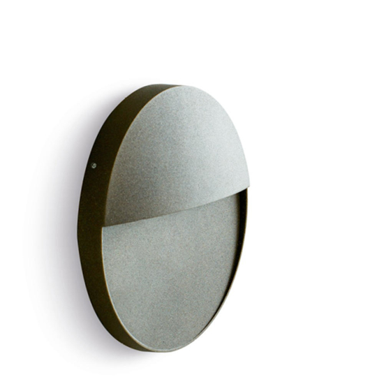 Segnapasso rotondo da parete per esterni grafite led 6w 4000k