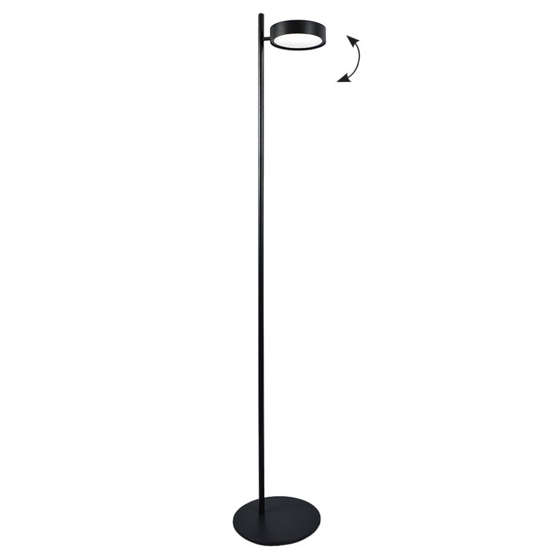 Lampada da terra nera led 28w 3000k dimmerabile orientabile fp