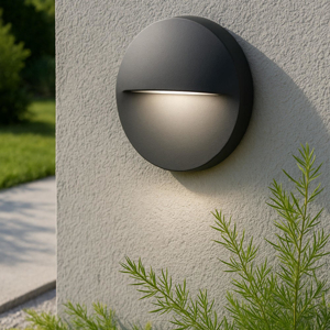 Segnapasso led a parete 6w 3000k rotondo grafite per esterno ip65
