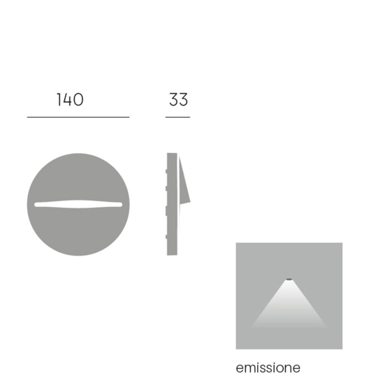 Segnapasso led a parete 6w 3000k rotondo grafite per esterno ip65