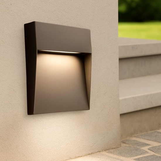 Segnapasso led 3w 4000k corten da parete ip65 da esterno