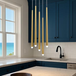 Maytoni cascade lampadario da cucina 5 luci moderno led 2600k a 3500k