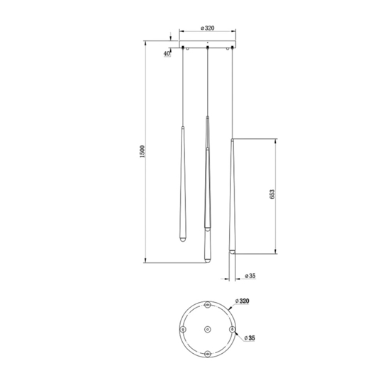 Maytoni cascade lampadario da cucina 5 luci moderno led 2600k a 3500k