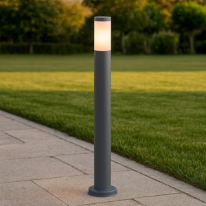 Lampione da giardino moderno cilindro grigio antracite
