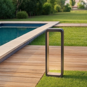 Lampione da giardino design moderno antracite led 6w 3000k