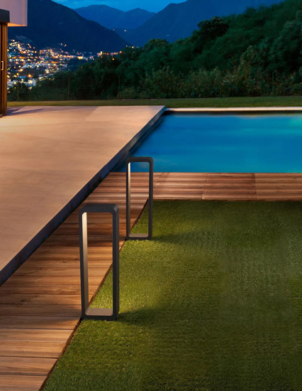 Lampione da giardino design moderno antracite led 6w 3000k