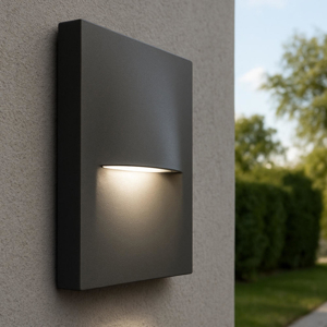 Segnapasso da esterno a parete led 3w 3000k quadrato grafite