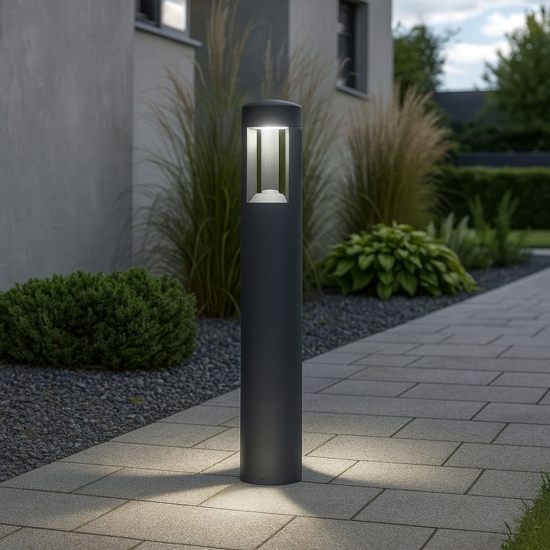 Lampione luce da giardino antracite gea luce janet moderno