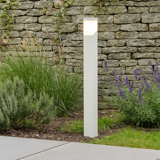 Gea luce sury  paletto luminoso da giardino moderno bianco