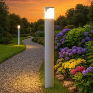 Gea luce lampioncino da giardino ip44 bianco h80 cm