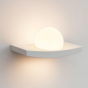 Lampada da parete in gesso bianco sfera di vetro moderna