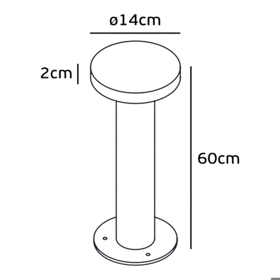 Lampione grigio da giardino led 7w 4000k design moderno