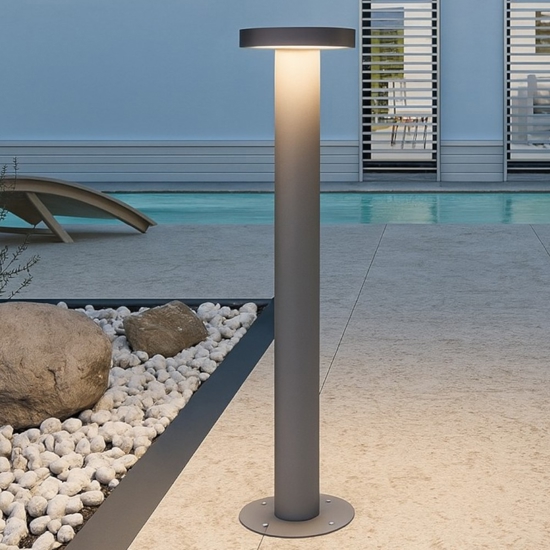 Lampione da giardino moderno design grigio led 7w 3000k
