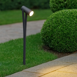 Lampione da giardino antracite moderno led 10w 3000k