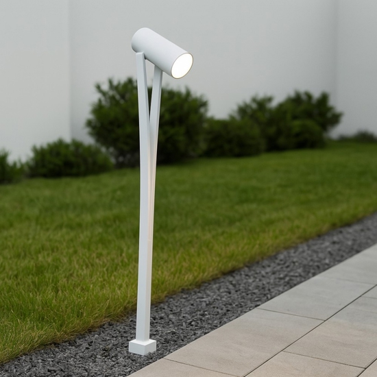 Lampione bianco moderno da esterno giardino led 10w 3000k