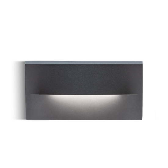 Segnapasso rettangolare per esterno a parete led 4w 3000k ip65