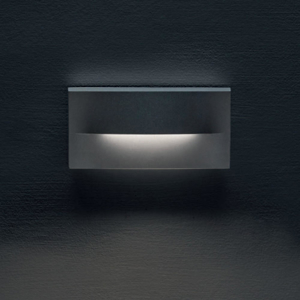 Segnapasso a parete per esterno led 4w 4000k rettangolare grafite