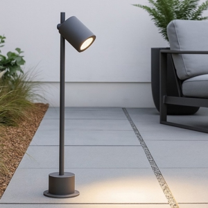 Lampione da giardino moderno grafite 13w 4000k orientabile