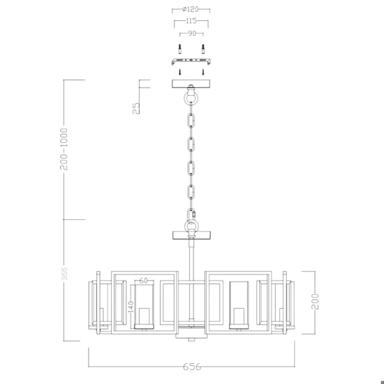 Maytoni bowi lampadario per camera da letto 6 luci