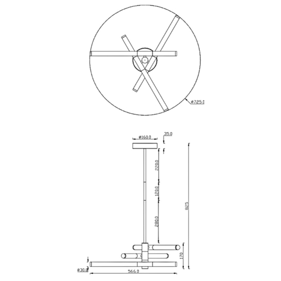 Maytoni axis lampadario per cucina orientabile led 3000k