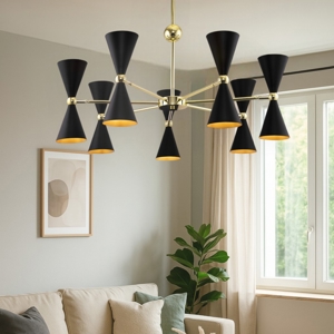 Maytoni vesper lampadario moderno nero per salotto