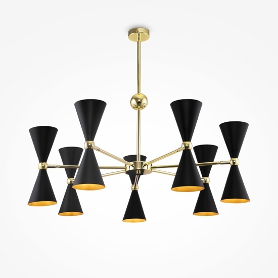 Maytoni vesper lampadario moderno nero per salotto
