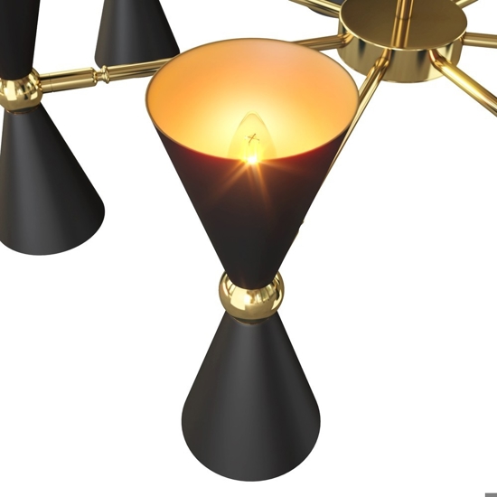Maytoni vesper lampadario moderno nero per salotto