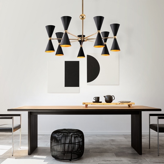 Maytoni vesper lampadario moderno nero per salotto