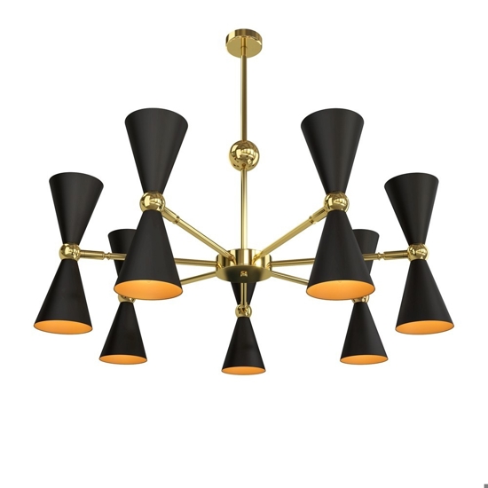 Maytoni vesper lampadario moderno nero per salotto