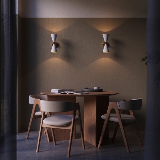 Maytoni vesper applique da parete conico moderno bianco