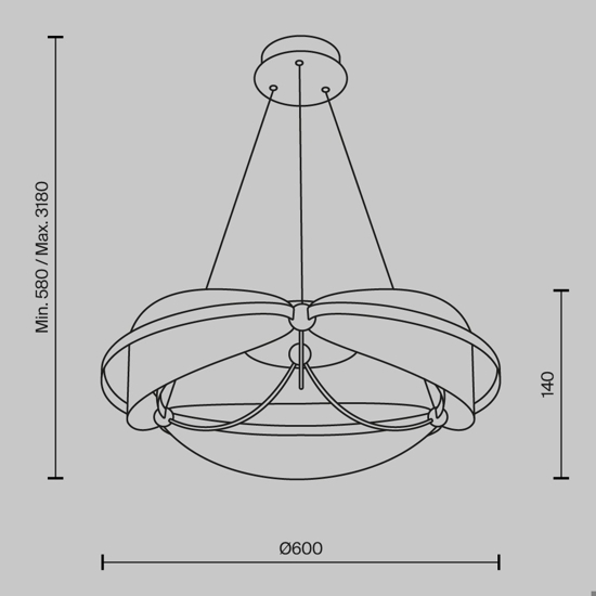 Maytoni breeze lampadario moderno colore oro da salotto led 3000k