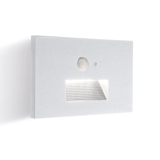 Segnapasso per esterni da incasso a parete bianco led cct con sensore crepuscolare