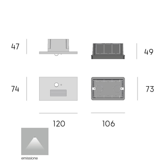 Segnapasso da esterno grafite led 3w cct incasso a parete con sensore crepuscolare