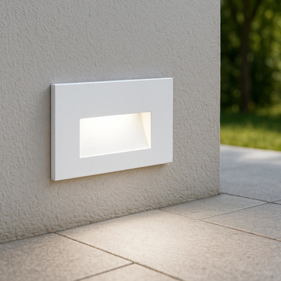 Segnapasso led per esterno rettangolare bianco ip65