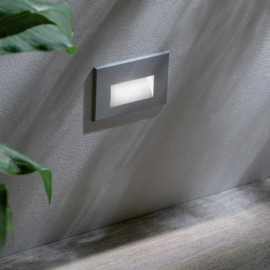 Segnapasso da esterno a incasso a parete grafite led 3w 3000k