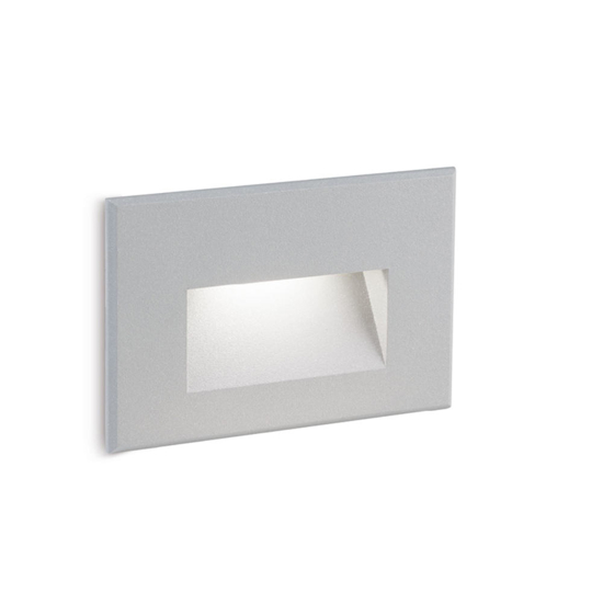 Segnapasso rettangolare per esterno da incasso a parete grigio led 3w 3000k
