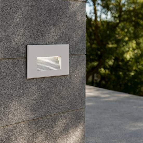 Segnapasso da esterno a incasso a parete bianco led 3w 3000k