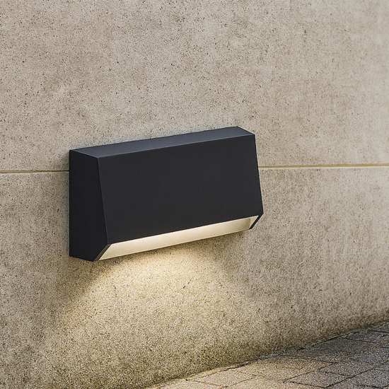 Segnapasso a parete per esterni led 2w 4000k grafite ip65