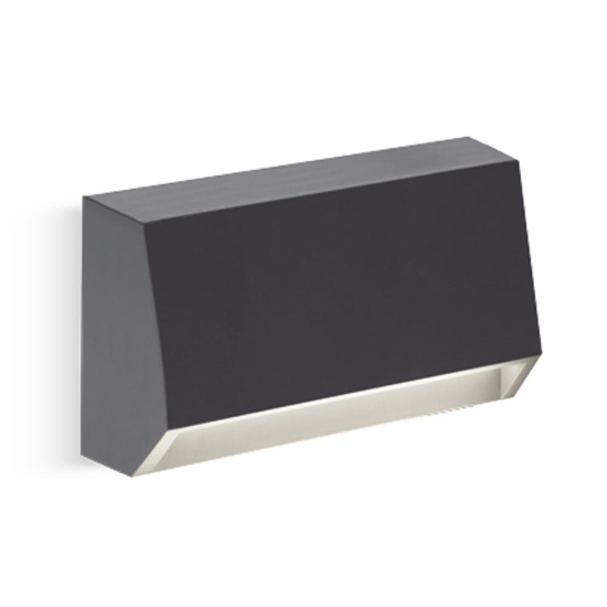 Segnapasso a parete per esterni led 2w 4000k grafite ip65