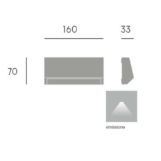 Segnapasso per esterni a parete led 3w 4000k bianco ip65