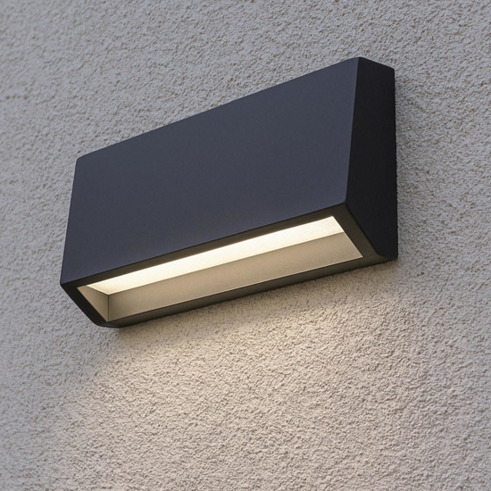 Segnapasso led grafite per esterno squadrato a parete 3w 4000k