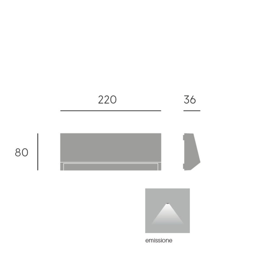 Segnapasso led da esterno a parete squadrato bianco 4w 4000k